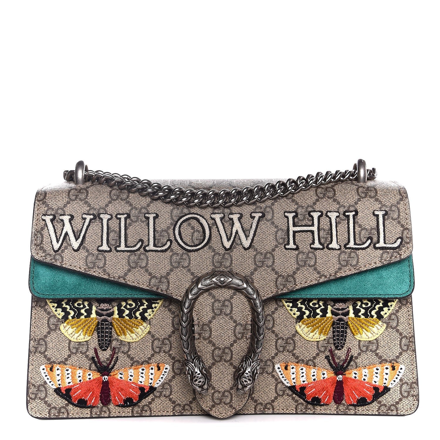 Gucci GG Supreme Monogram Willow Hill Embroidered Small Dionysus Shoulder Bag Emerald 1 of 7