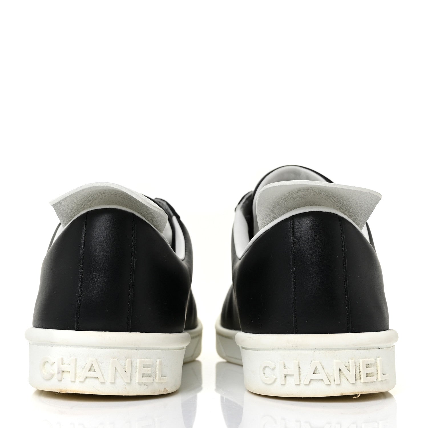 Chanel Calfskin CC Womens Sneakers 39.5 Black 5 of 9