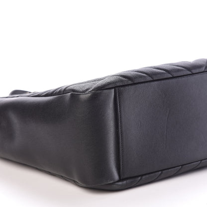 Saint Laurent Sheepskin Matelasse Chevron Large Monogram Shopping Bag Black 7 of 10