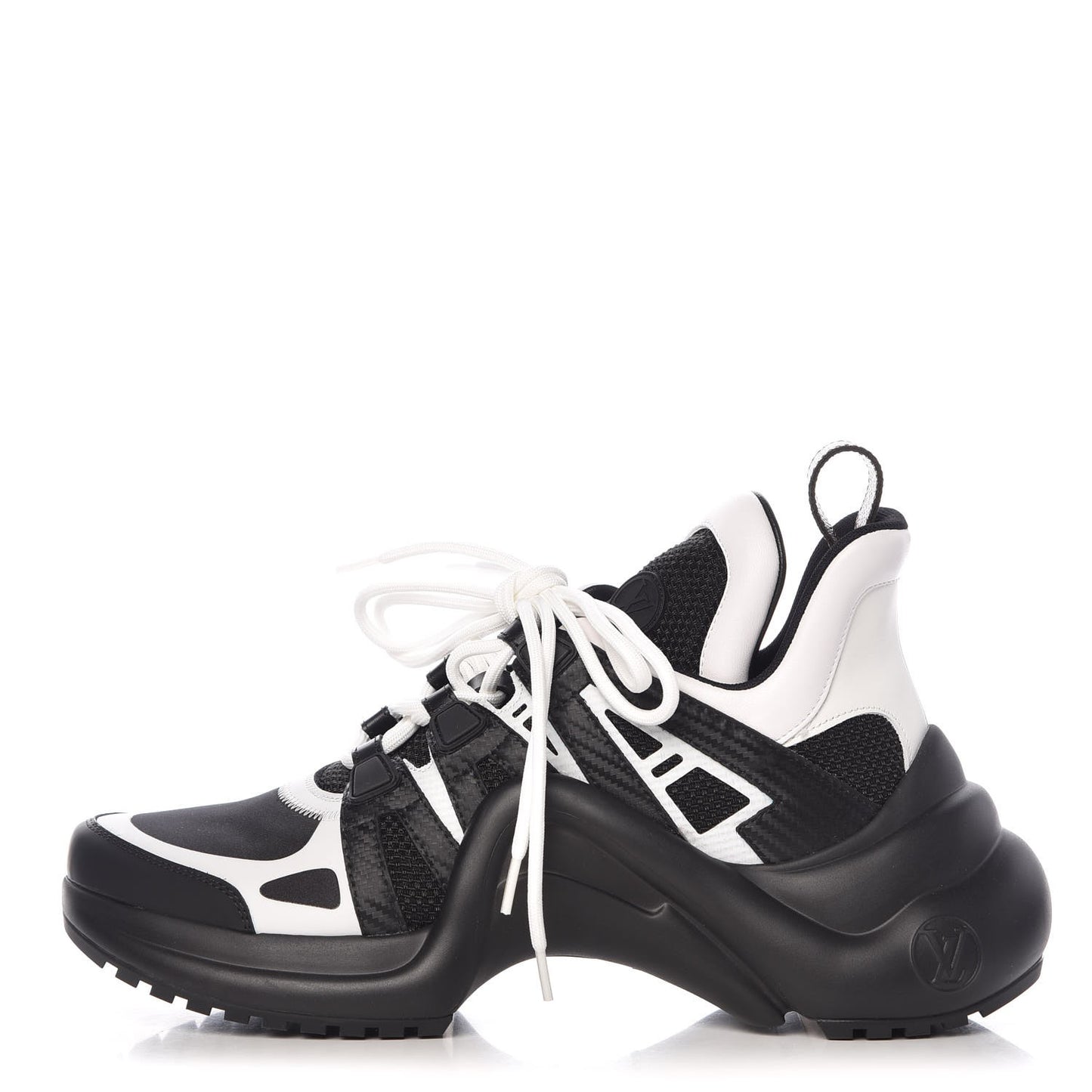 Calfskin Technical Nylon LV Archlight Sneakers 40 Black White