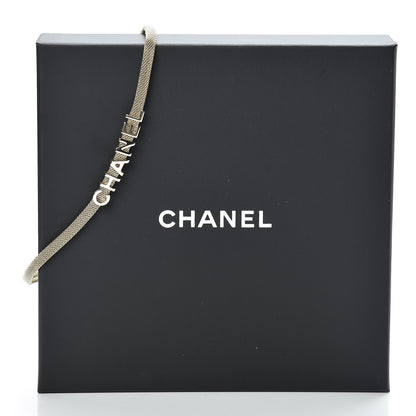 Chanel Mesh Logo Choker Necklace Gold 5 of 5