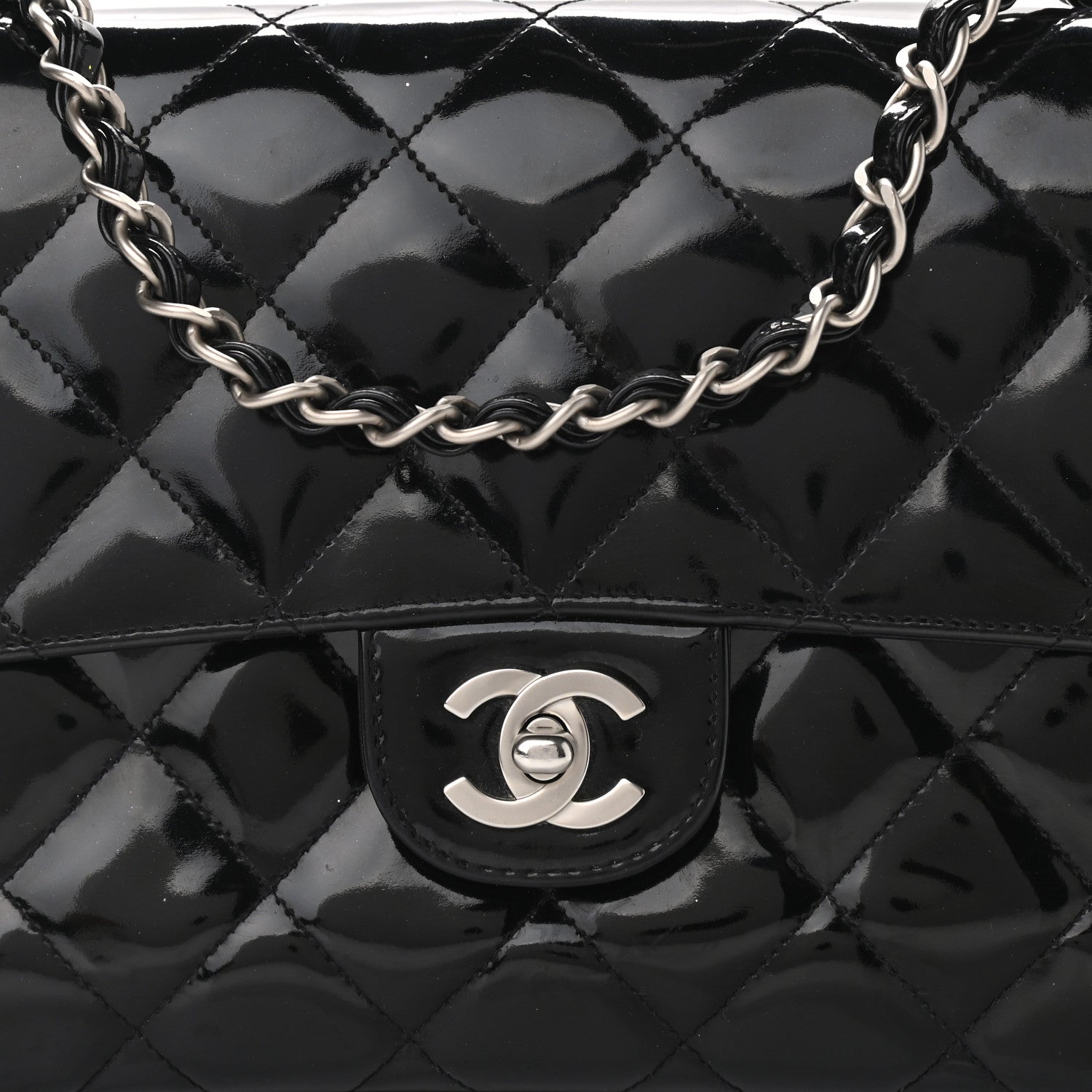 Chanel Patent Quilted Medium Single Flap Black 6 of 10