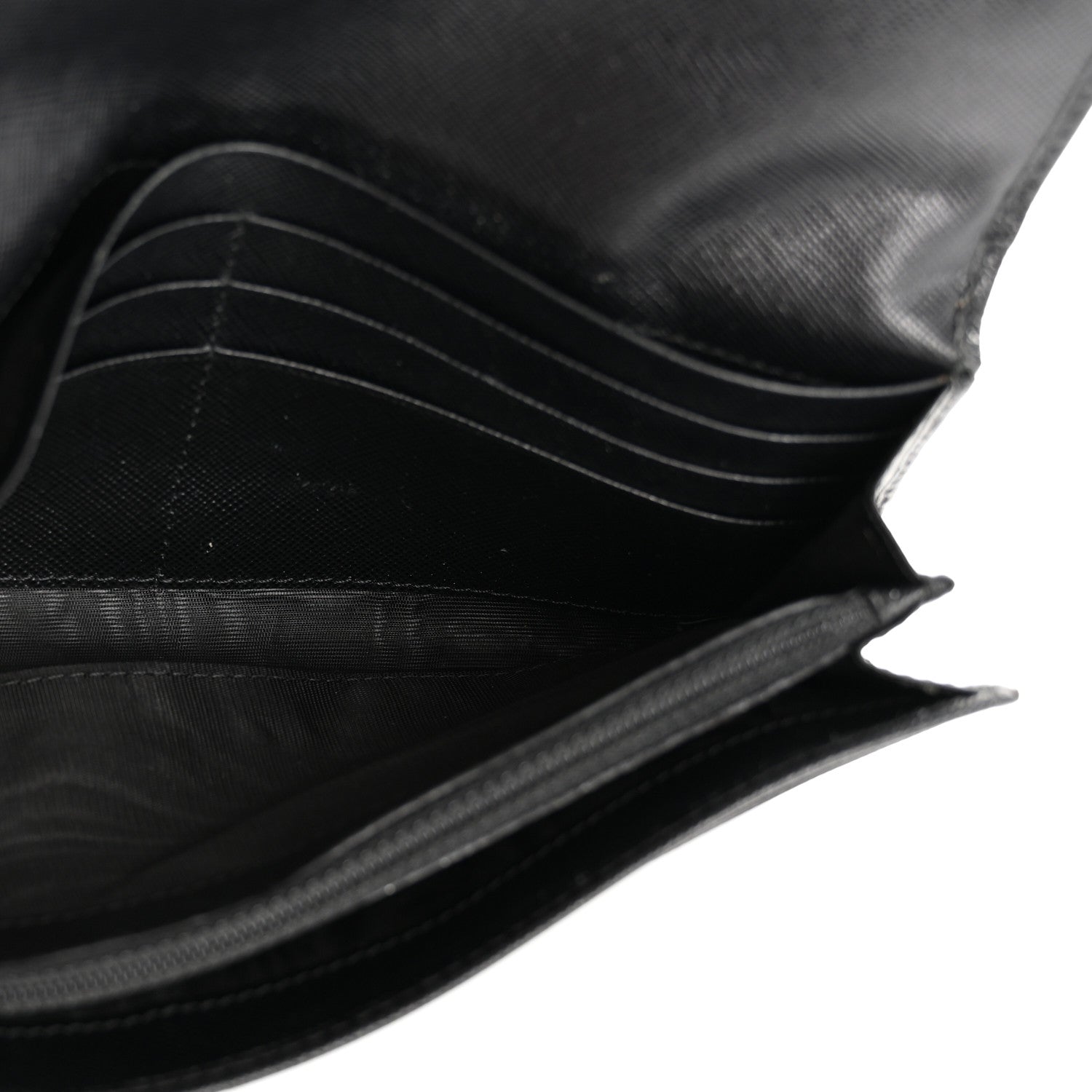 Prada Saffiano Triangle Continental Flap Wallet Black 5 of 11