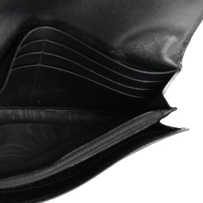 Prada Saffiano Triangle Continental Flap Wallet Black 5 of 11
