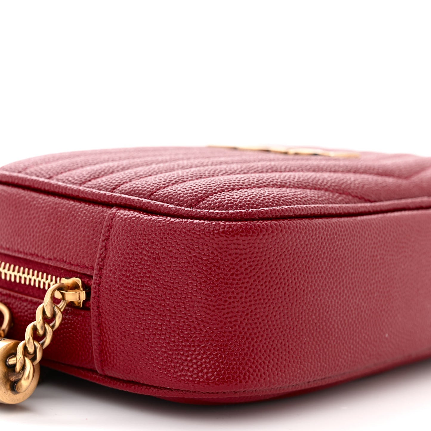 Grain De Poudre Matelasse Monogram Mini Lou Camera Bag Opyum Red