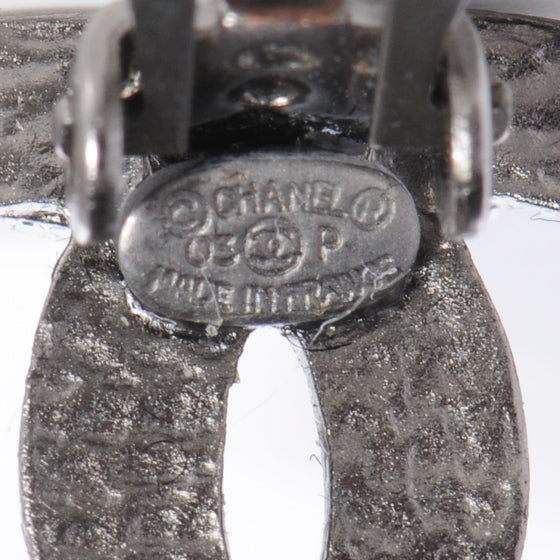 Chanel Ruthenium CC Spike Clip On Earrings 4 of 13