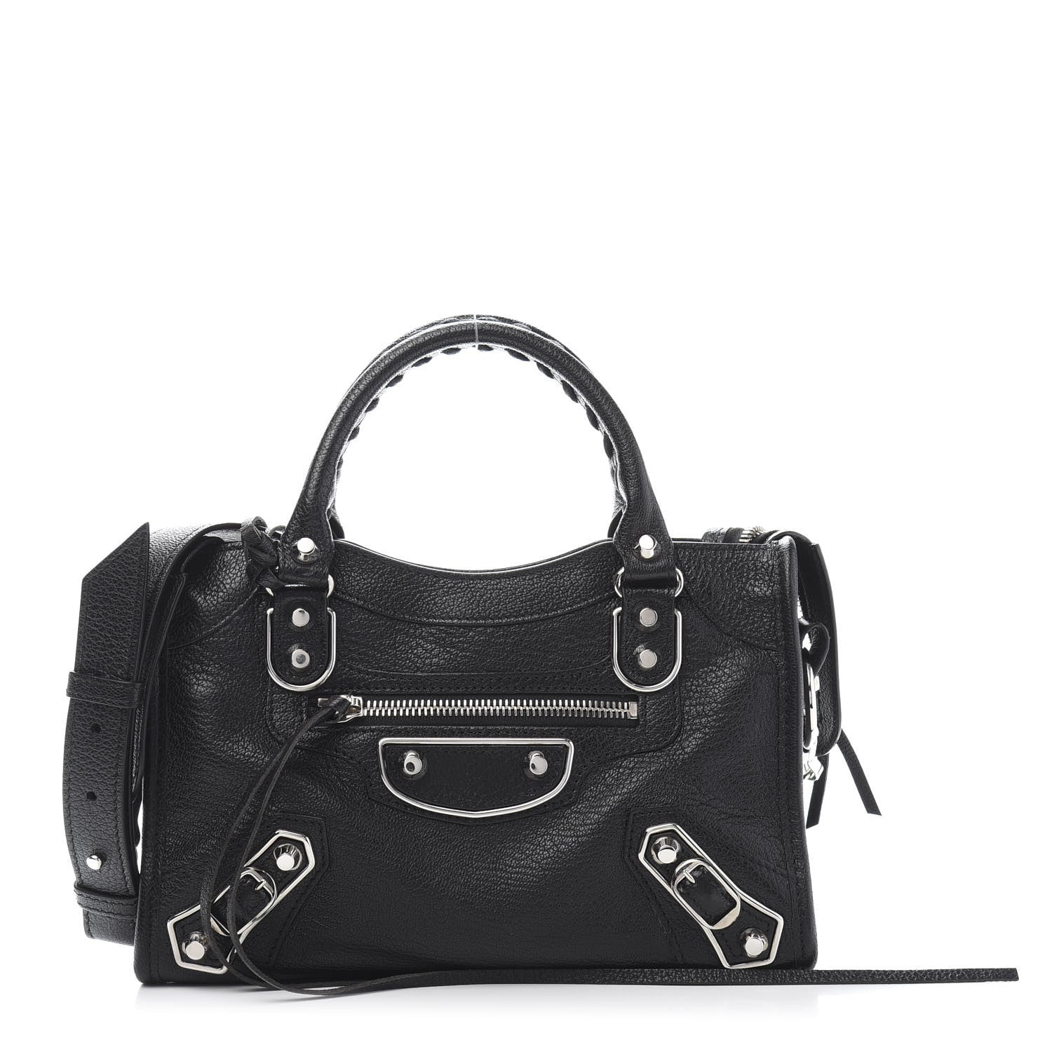 Balenciaga Chevre Silver Metallic Edge Hardware Mini City Black 3 of 13