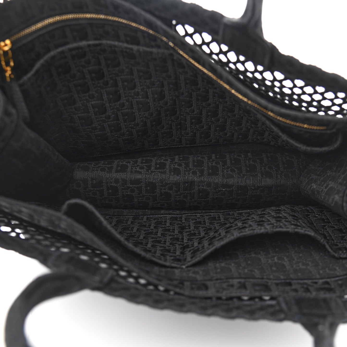 Mesh Embroidered Book Tote Black