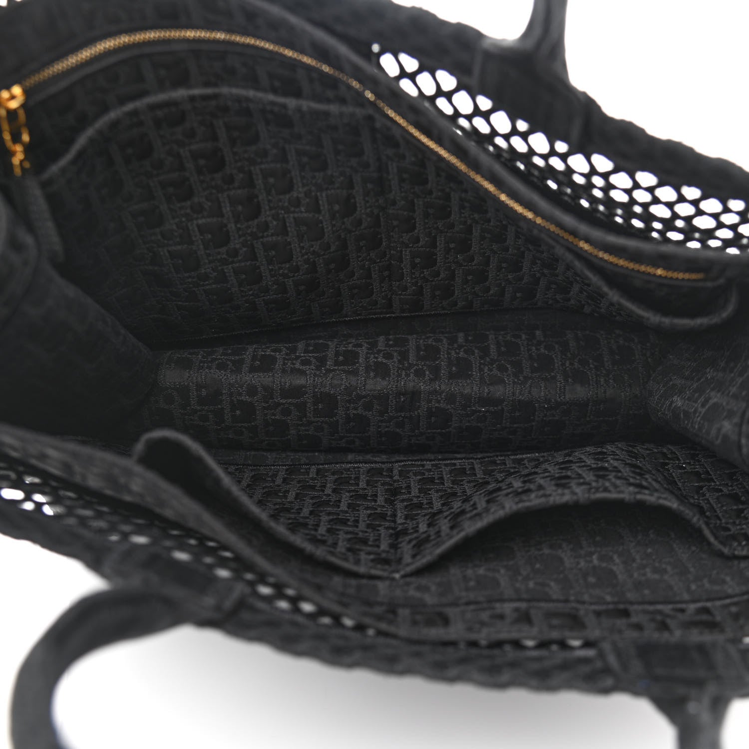 Christian Dior Mesh Embroidered Book Tote Black 5 of 11