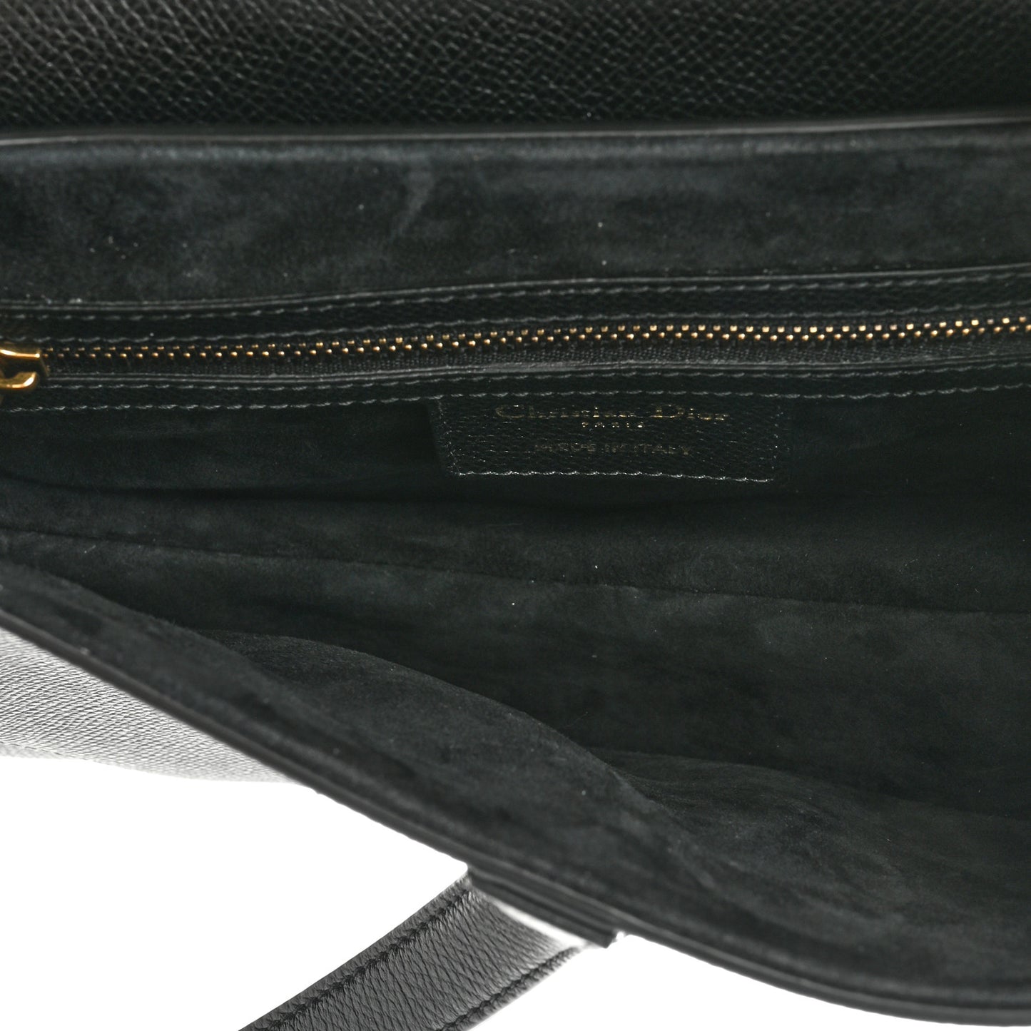 Grained Calfskin Saddle Bag Black