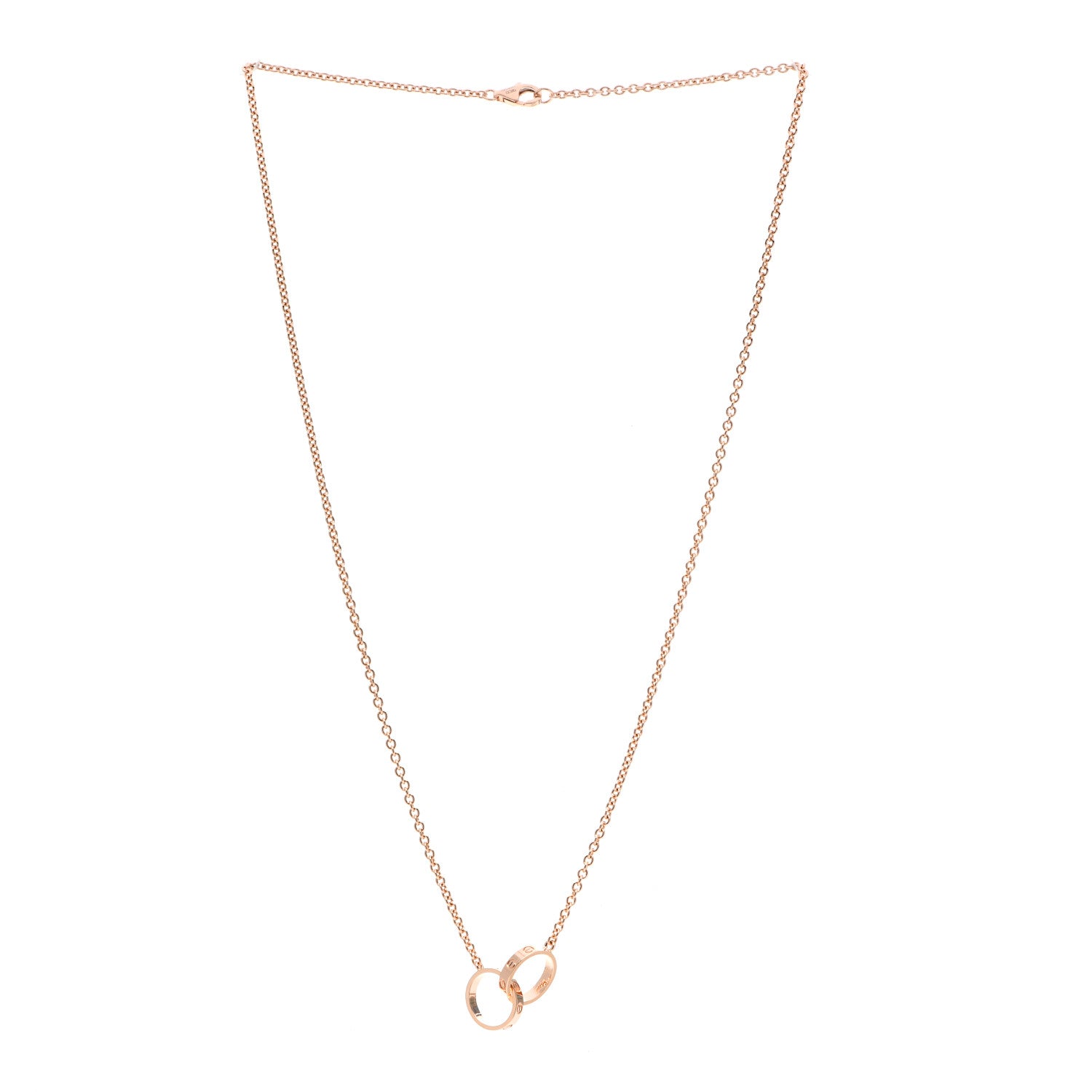 Cartier 18K Pink Gold Interlocking LOVE Necklace 3 of 6