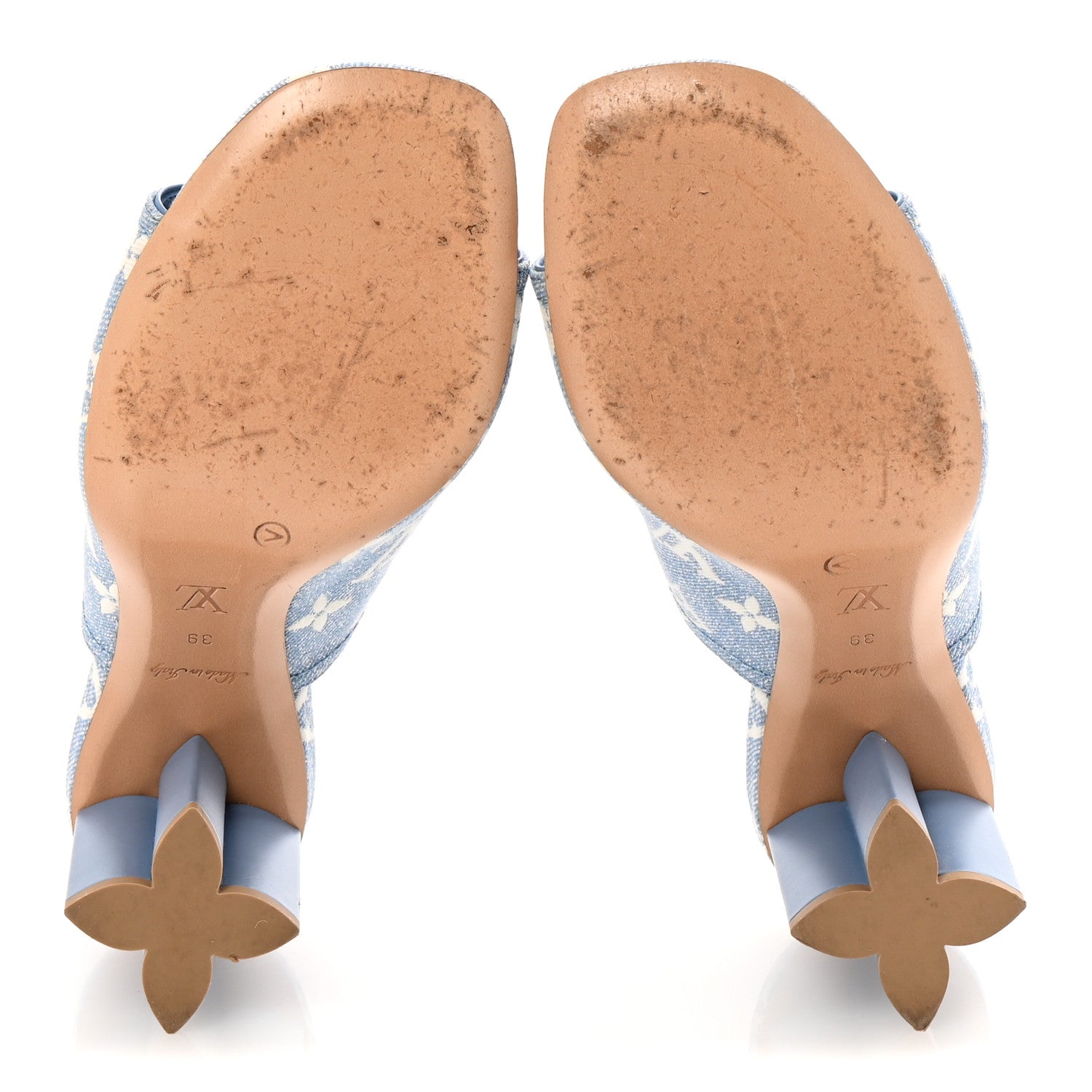 Louis Vuitton Denim Monogram Silhouette Mules 39 Blue 6 of 10