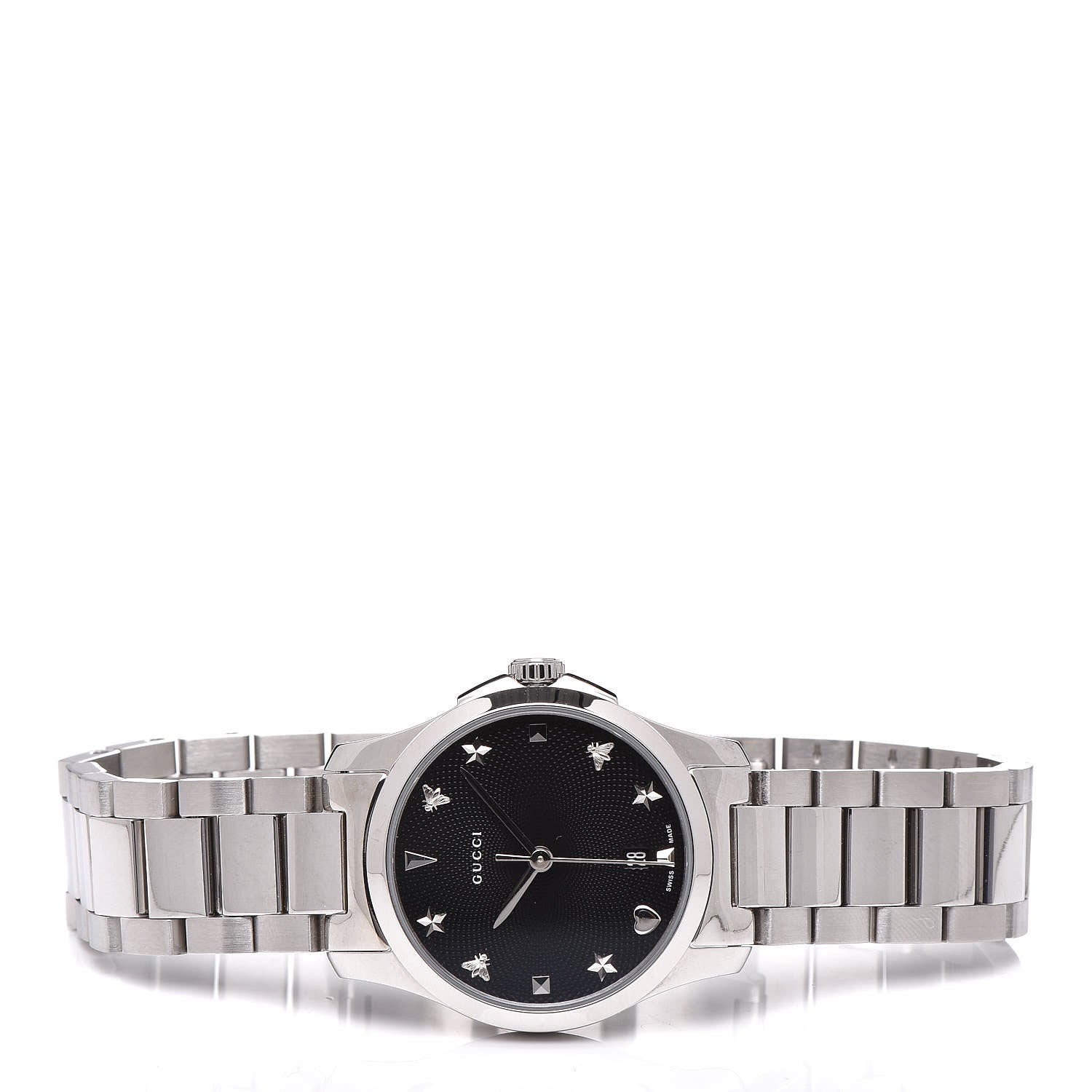 Gucci Stainless Steel 27mm G-Timeless Charm Quartz Watch Black 3 of 6