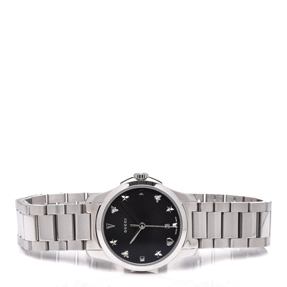 Gucci Stainless Steel 27mm G-Timeless Charm Quartz Watch Black 3 of 6