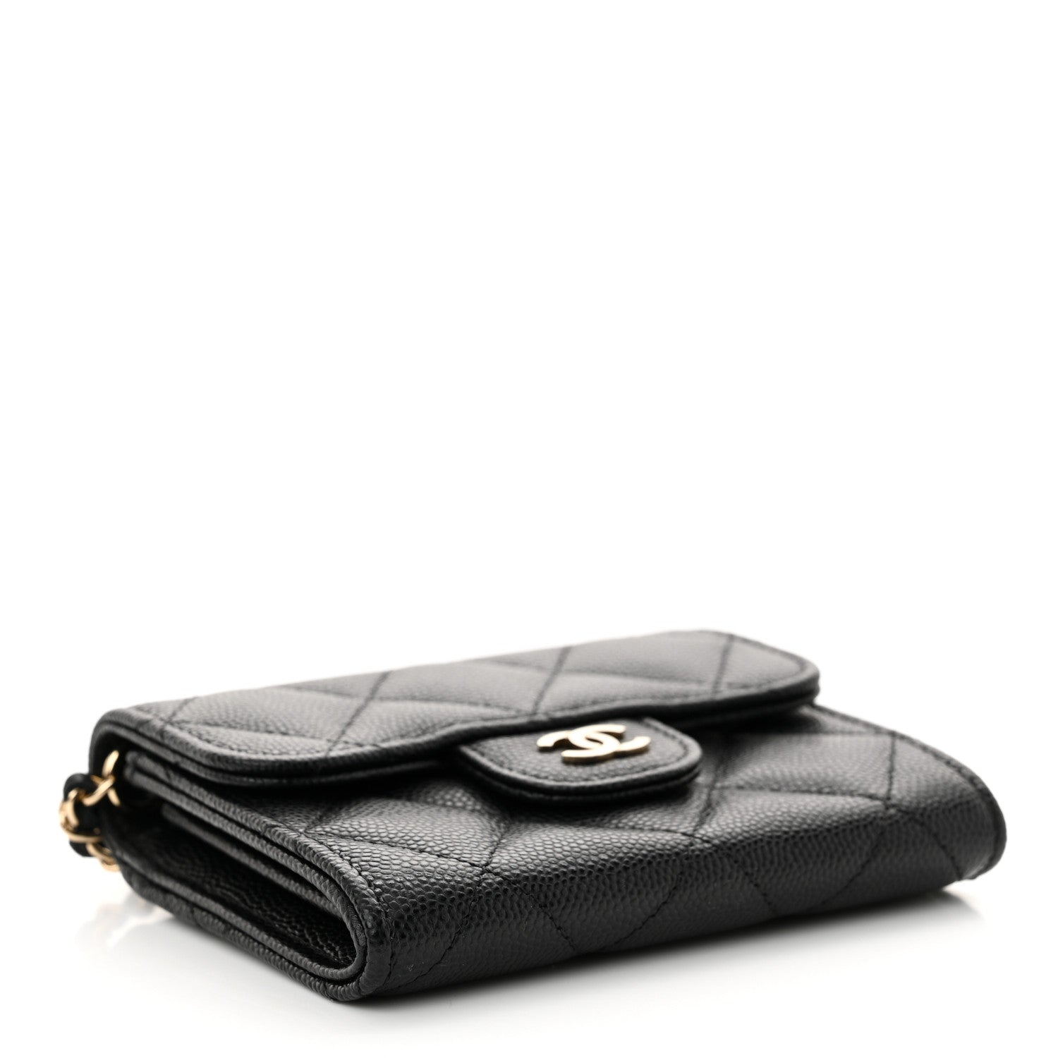 Chanel Caviar Quilted Flap Card Holder On Chain Black 4 of 12