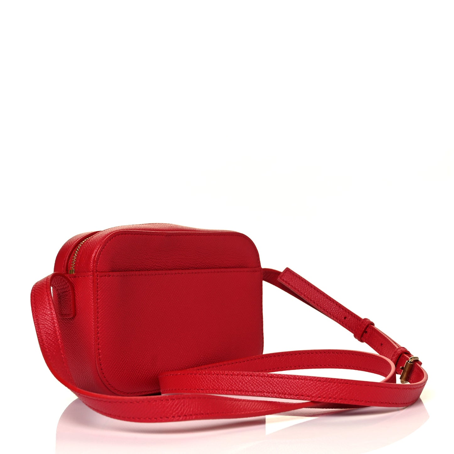 Signature Grained Calfskin Logo XS Ville Camera Bag Rouge Lantern Black