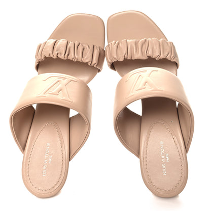 Louis Vuitton Lambskin Drapy Heel Mules 39.5 Beige 2 of 9