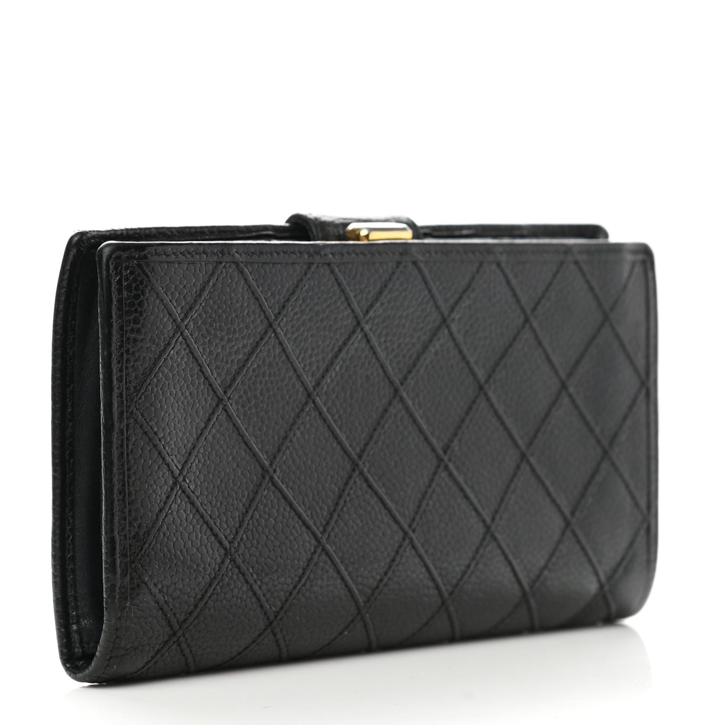 Caviar Stitched French Wallet Black