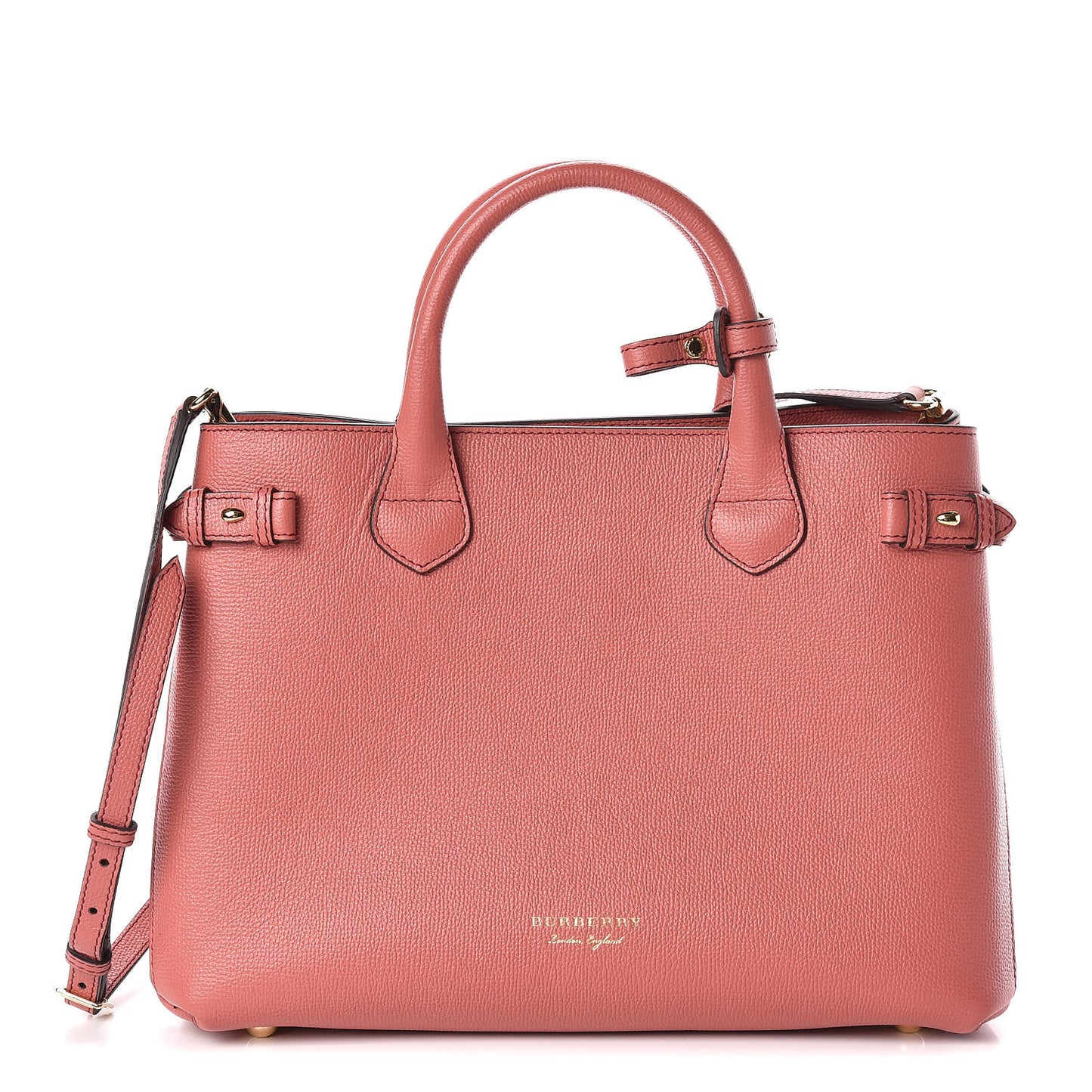 Grainy Calfskin House Check Medium Banner Tote Mauve Pink