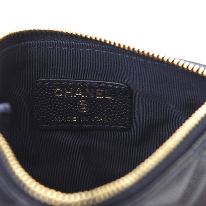 Chanel Caviar Quilted Small Cosmetic Case Navy Blue 6 of 8