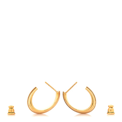 Christian Dior Metal Enamel Code Hoop Earrings Pink Gold 3 of 5