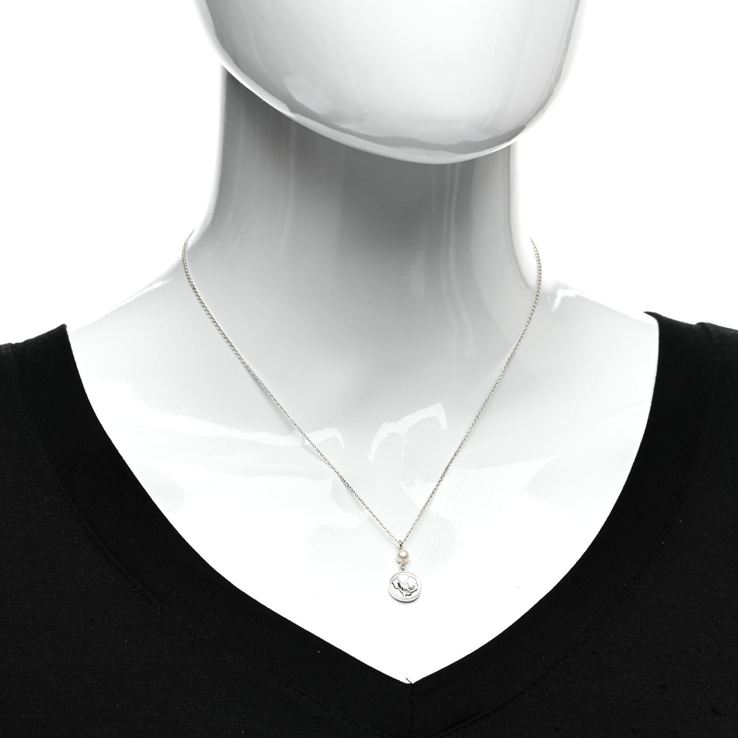 Sterling Silver Pearl Nature Rose Pendant Necklace