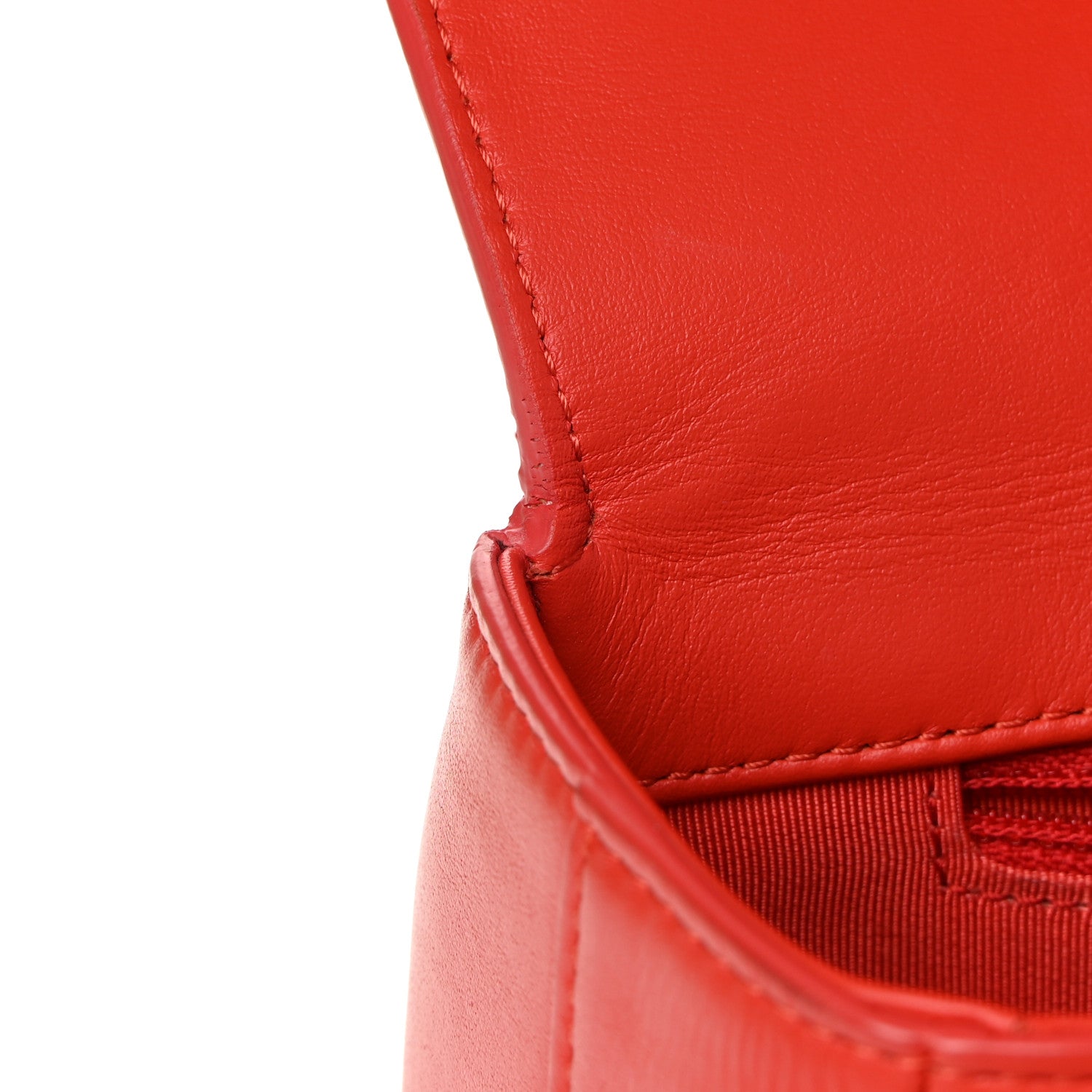 Chanel Calfskin Stitched Small Ring My Bag Flap Crossbody Red 14 of 15
