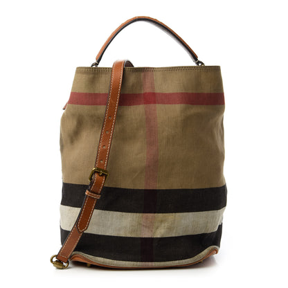 Burberry Canvas Mega Check Medium Susanna Hobo Saddle Brown 1 of 14