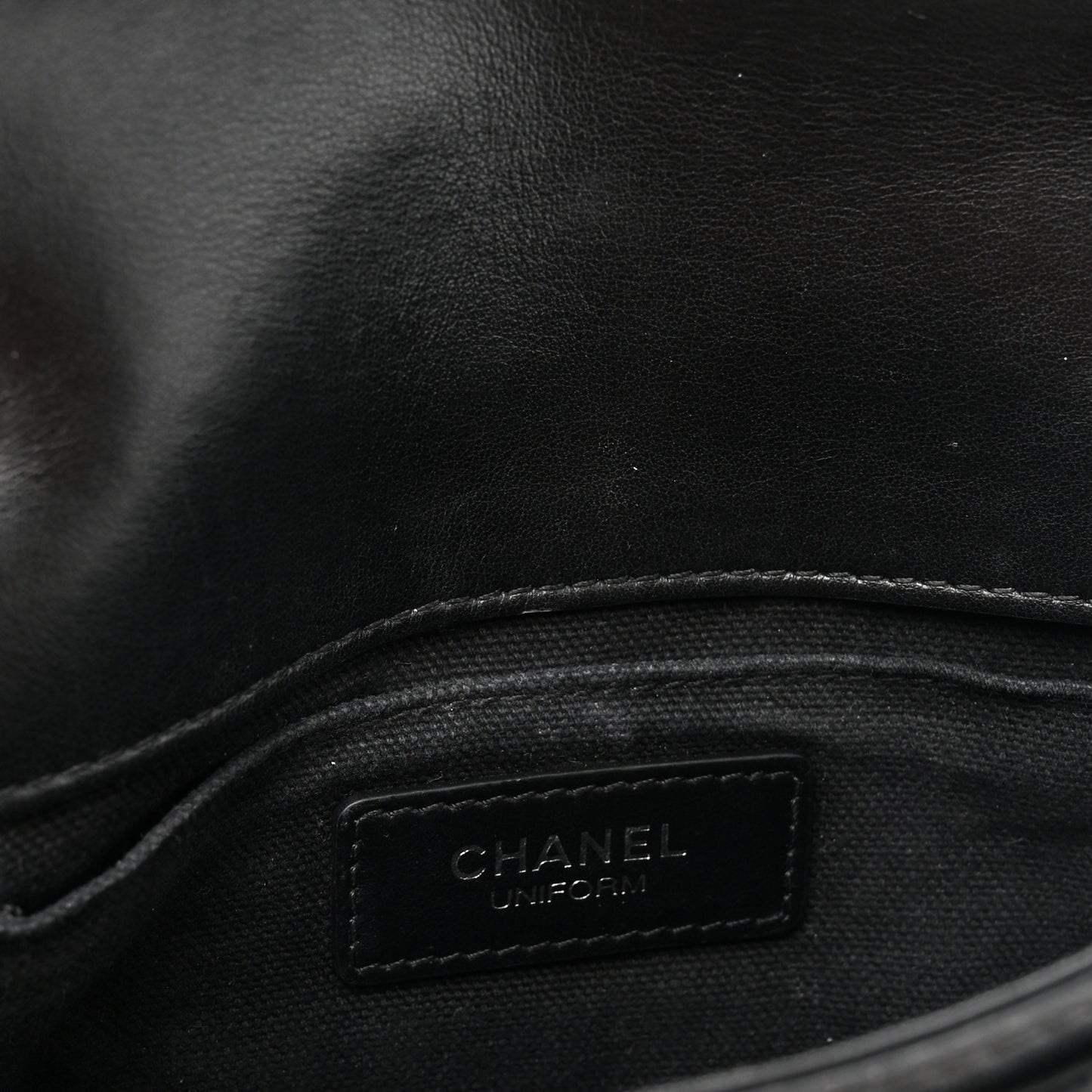 Calfskin Quilted CC Uniform Flap Belt Bag Black