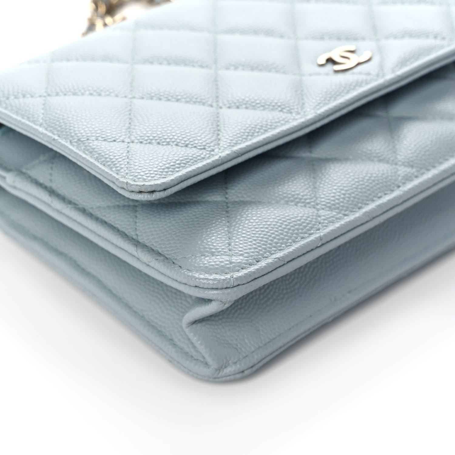 Chanel Caviar Quilted Wallet On Chain WOC Light Blue 9 of 12