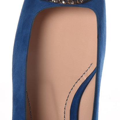 Gucci Kid Scamosciato Dionysus Ballet Flats 40 Vintage Bluette 9 of 10