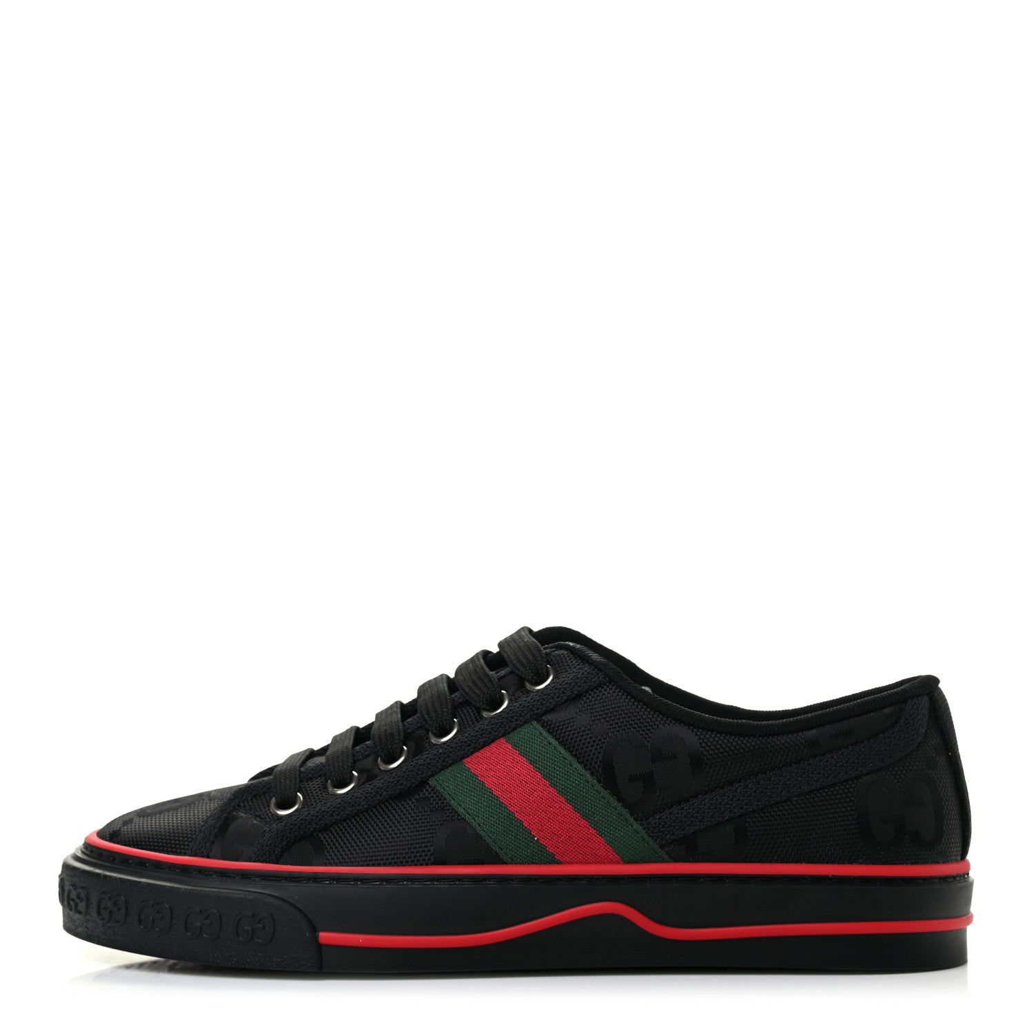 Gucci Econyl Nylon Web Monogram Off The Grid Womens 1977 Tennis Sneakers 36.5 Black 1 of 7