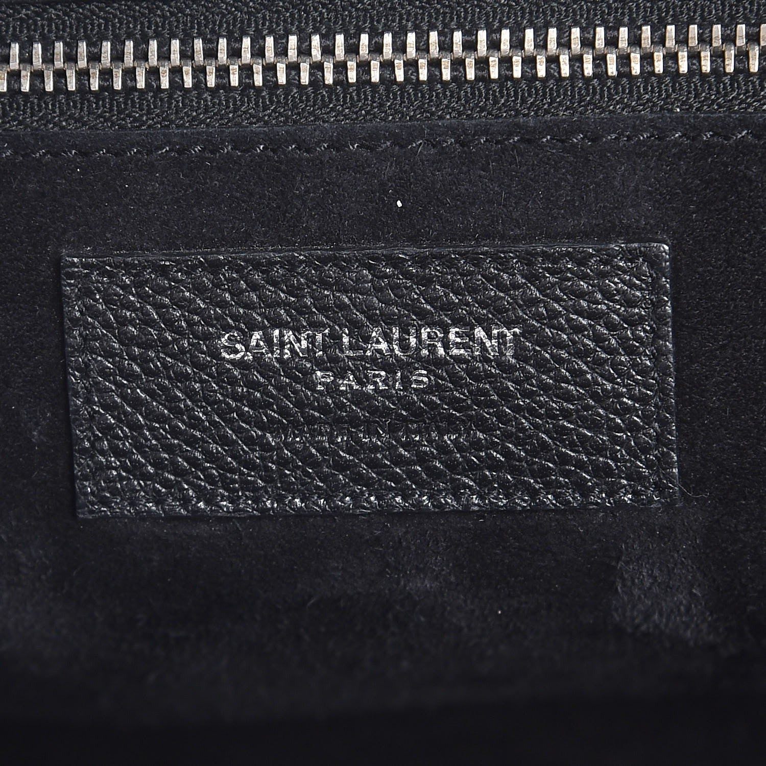Saint Laurent Grained Calfskin Small Cabas Rive Gauche Black 7 of 8