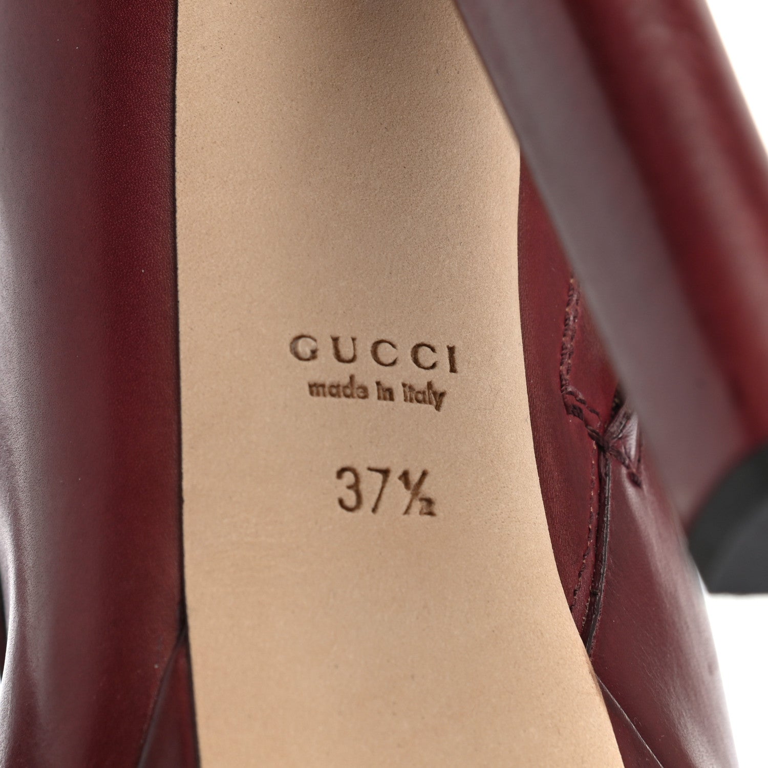 Gucci Calfskin Platform Ankle Boots 37.5 Scarlatto 6 of 8