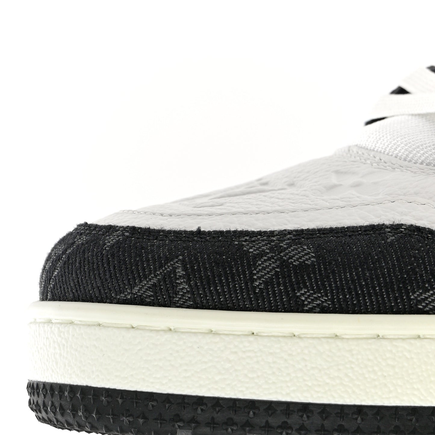 Calfskin Monogram Denim Mens LV Trainer Sneakers 8.5 Black
