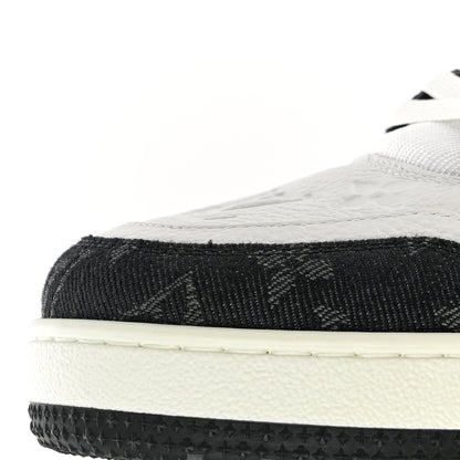 Louis Vuitton Calfskin Monogram Denim Mens LV Trainer Sneakers 8.5 Black 12 of 15