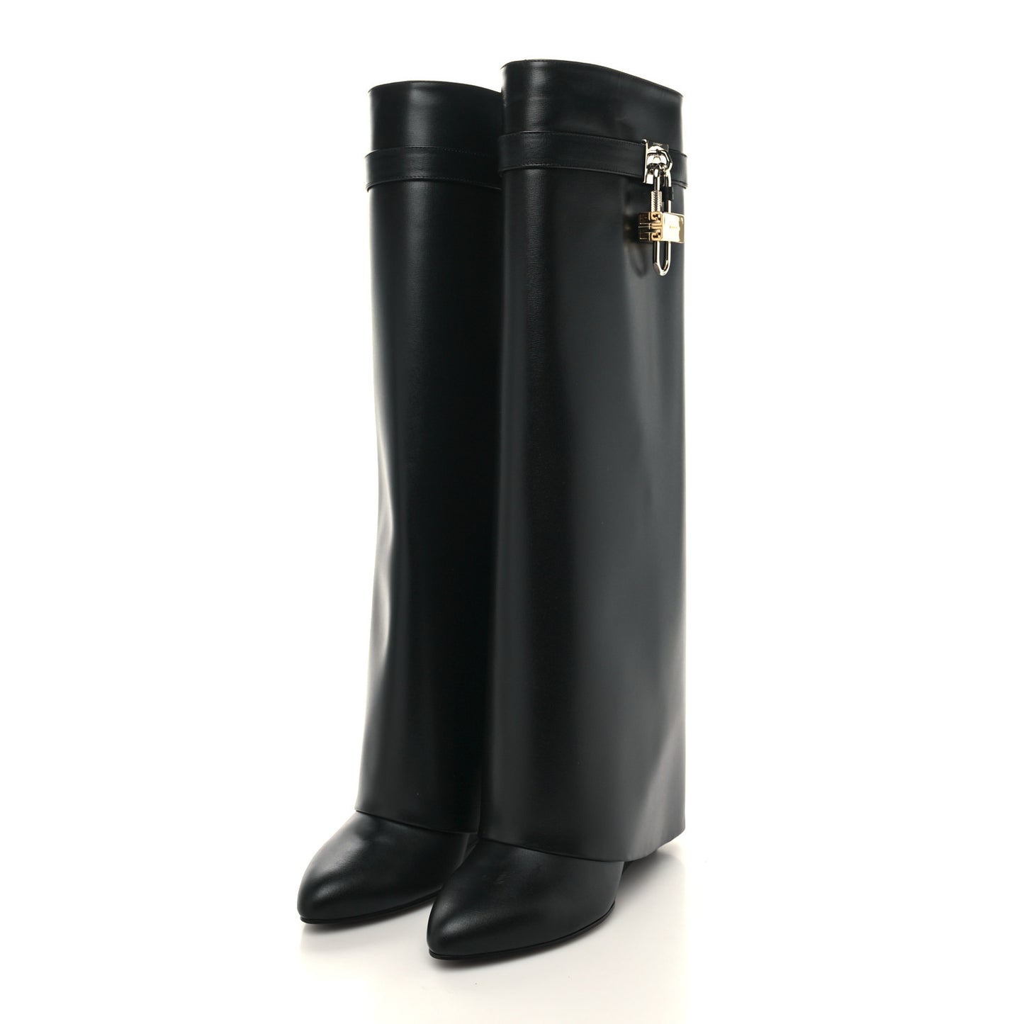 Calfskin Shark Lock Pant Boots 41 Black