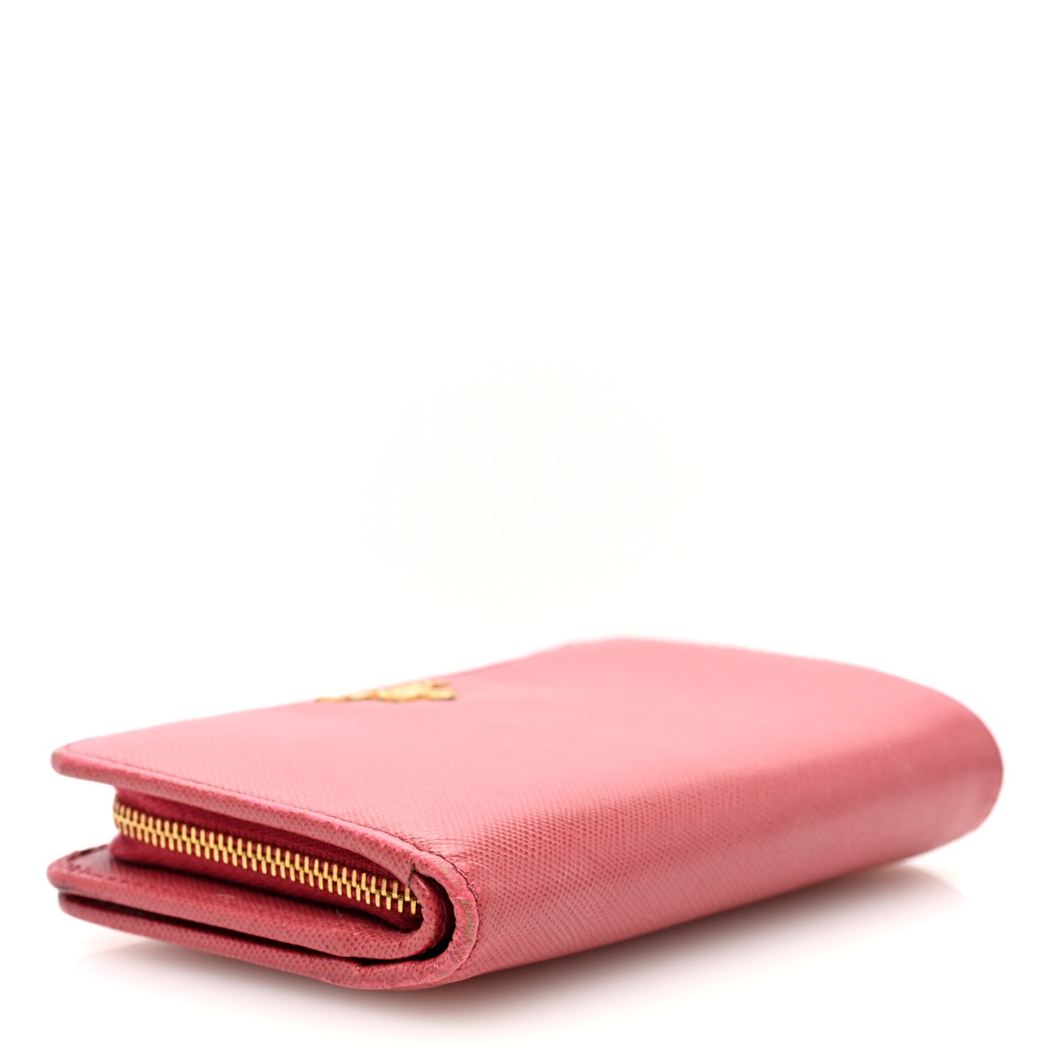 Prada Saffiano Metal Compact Wallet Peonia 4 of 7