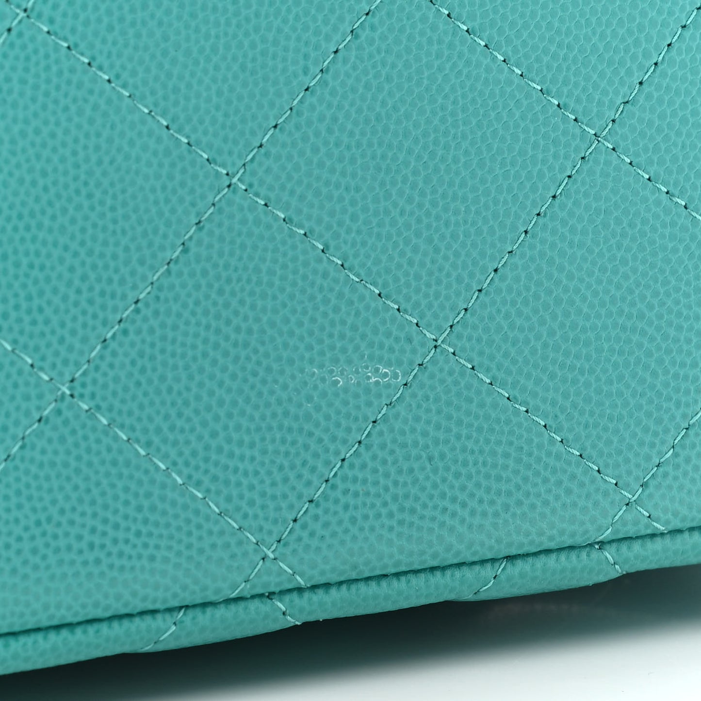 Caviar Quilted Jumbo Double Flap Turquoise
