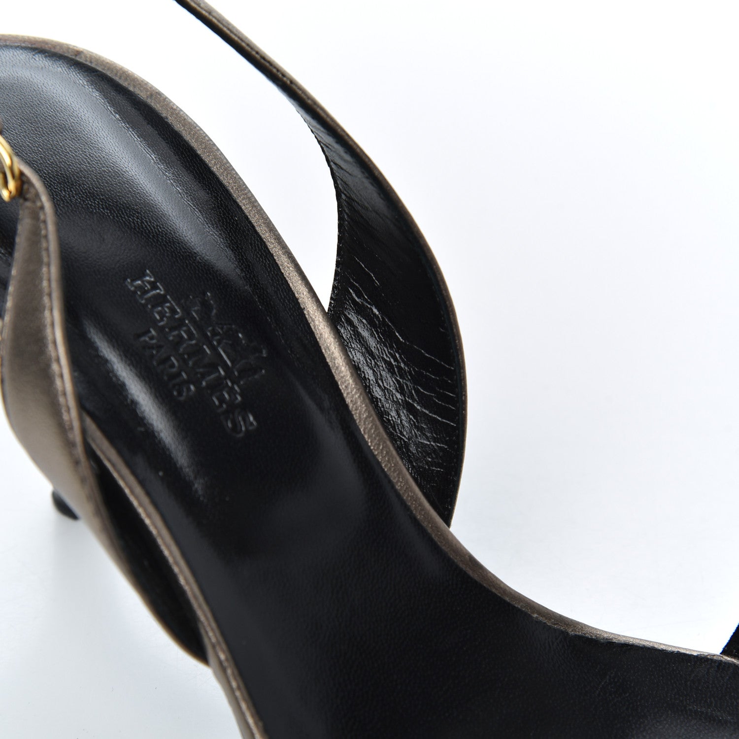 Hermes Metallic Nappa Night 70 Slingback Sandals 36.5 Canon De Fusil Argent 14 of 19