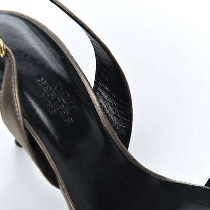 Hermes Metallic Nappa Night 70 Slingback Sandals 36.5 Canon De Fusil Argent 14 of 19