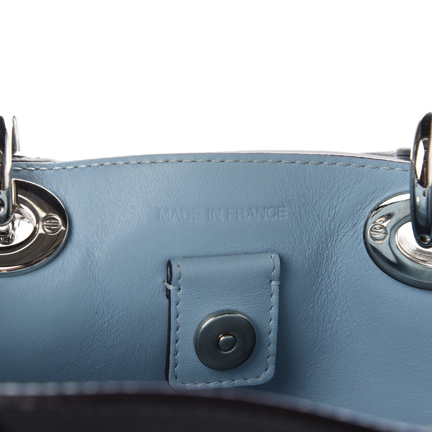 Christian Dior Bullcalf Mini Diorissimo Tote Grey Blue 10 of 11