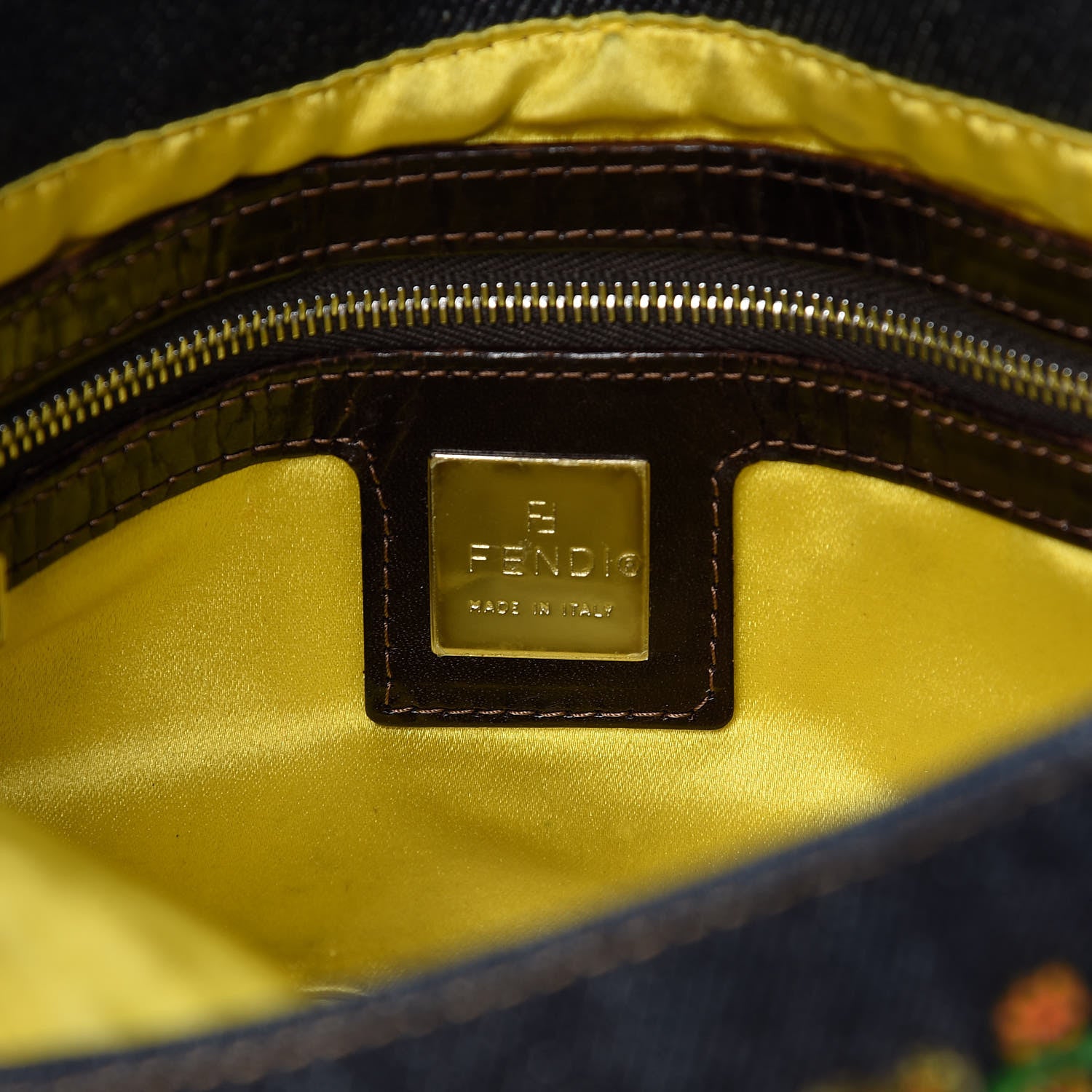 Fendi Denim Ricami Beaded Baguette Blue 6 of 14