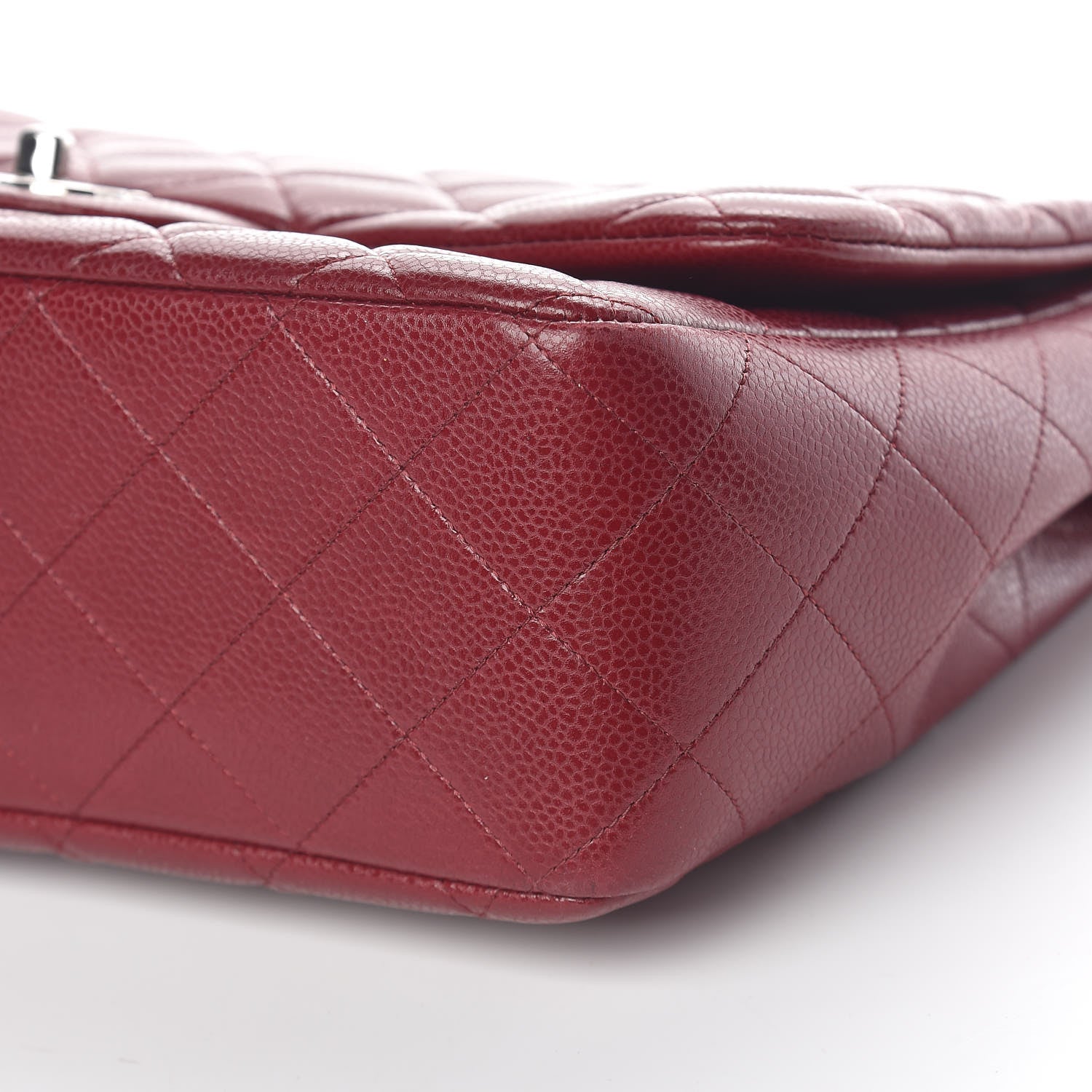 Chanel Caviar Quilted Jumbo Single Flap Dark Red 9 of 11