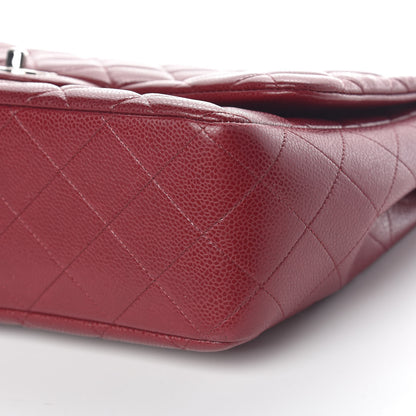 Chanel Caviar Quilted Jumbo Single Flap Dark Red 9 of 11