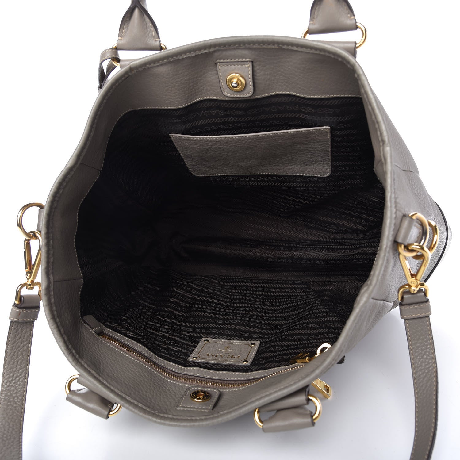 Prada Vitello Daino Shopping Satchel Argilla 5 of 10