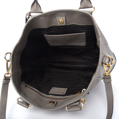 Prada Vitello Daino Shopping Satchel Argilla 5 of 10