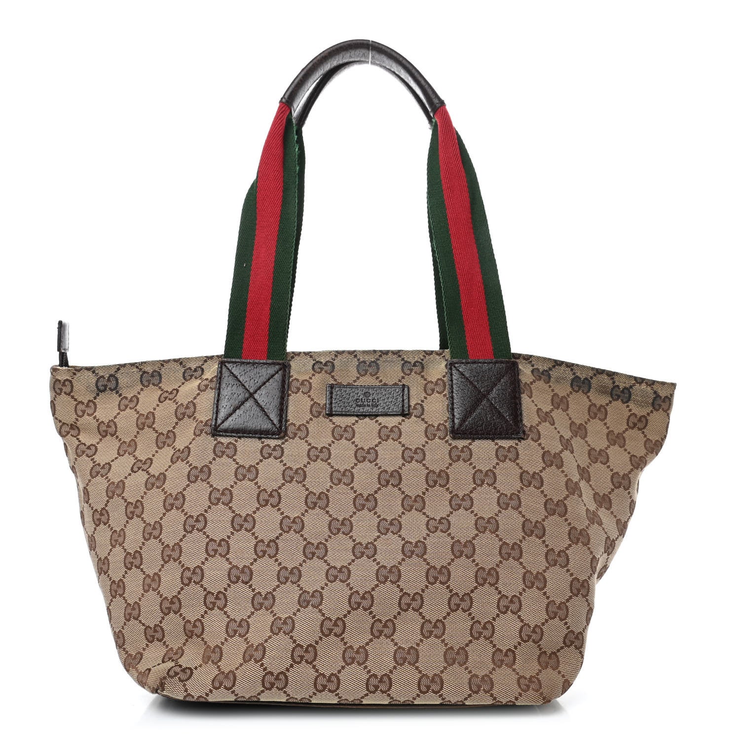 Gucci GG Monogram Medium Web Handle Bucket Tote Dark Brown 1 of 9