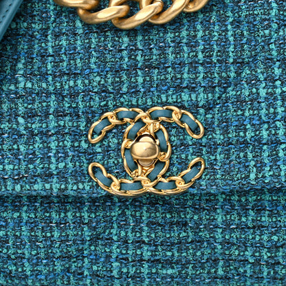 Chanel Tweed Quilted Medium Chanel 19 Flap Green 8 of 11