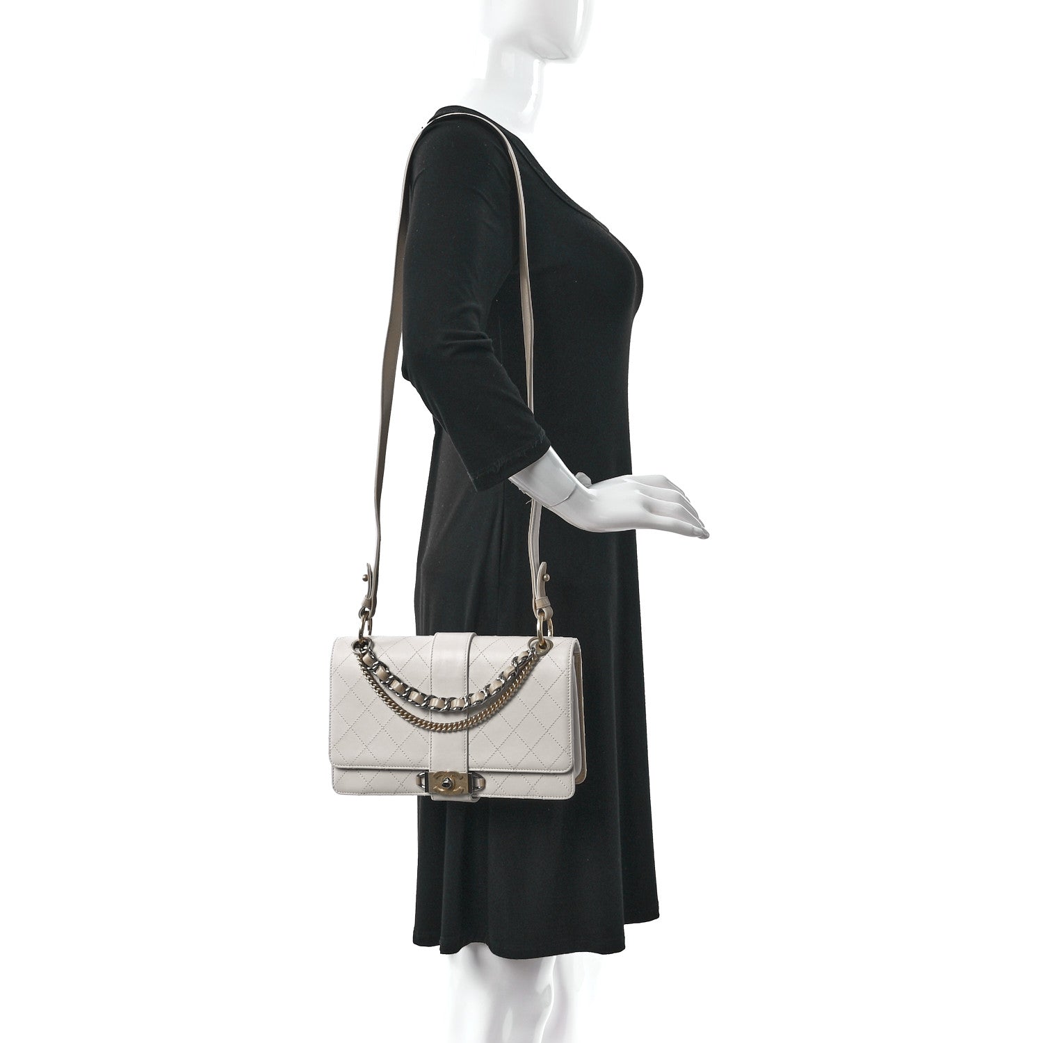 Chanel Calfskin Stitched Flap White 2 of 12